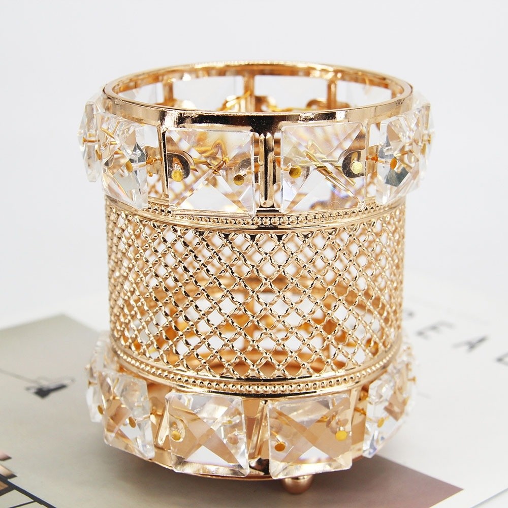 Gold Makeup Brush Holder Organ - Luxury Skincare And Makeup Brands recension och pris